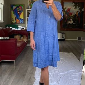 J McLaughlin Blue Linen Dress M